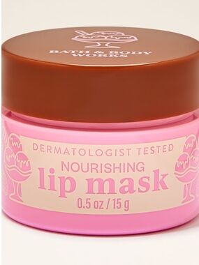 Bath & Body Works Pink Jar with Brown Lid Nourishing Lip Mask